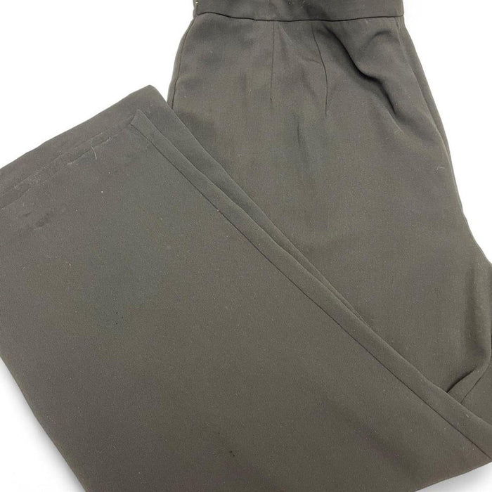 Black polyester wide leg pants