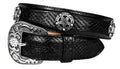 BLACK PYTHON/LEATHER  WESTERN BELT
