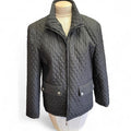 Black quilted jacket with zipper
