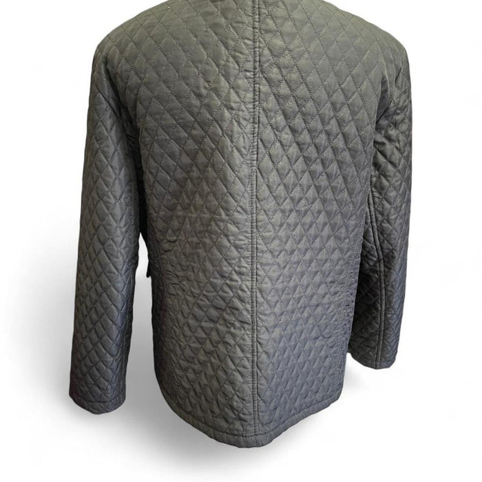 Black quilted jacket with zipper