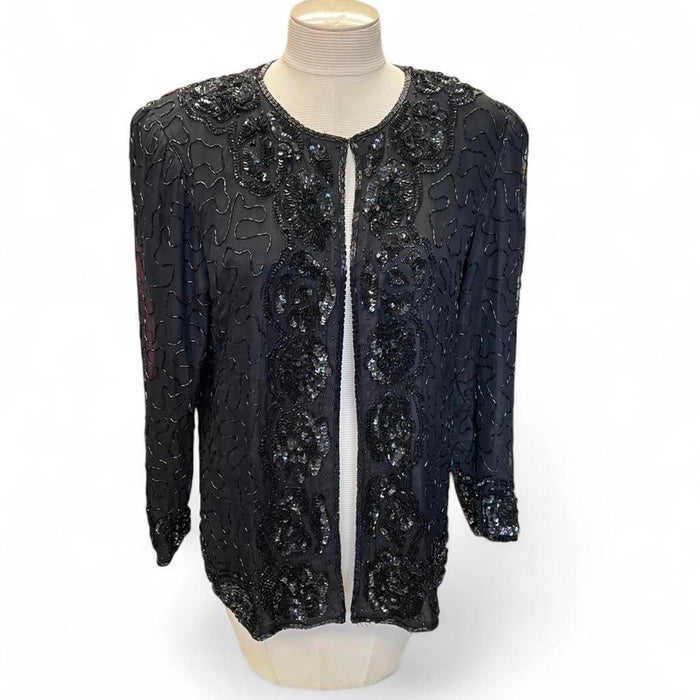 Black sequin and beaded cardigan
