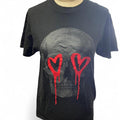 Black skull heart graphic tee