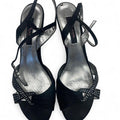 Black studded heels with silver