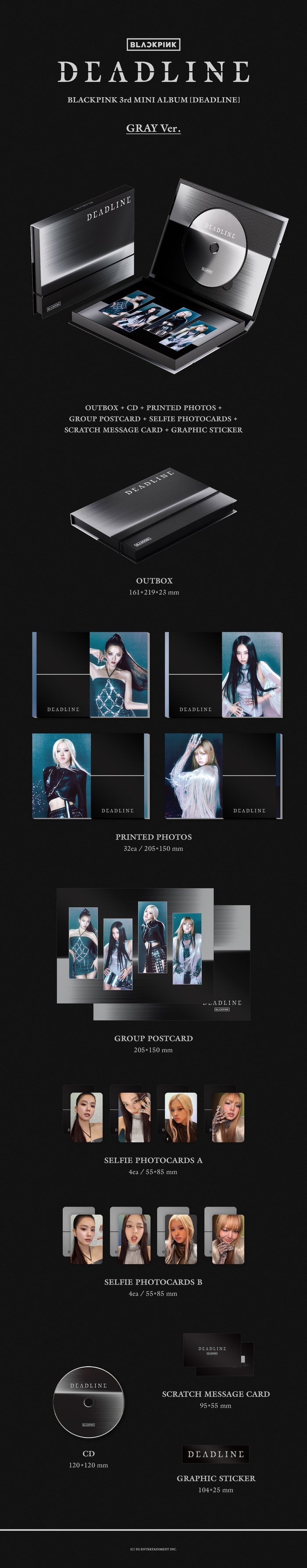 [BLACKPINK] BLACKPINK 3rd MINI ALBUM [DEADLINE] GRAY Ver.- [PRE-ORDER]-Luxiface.com