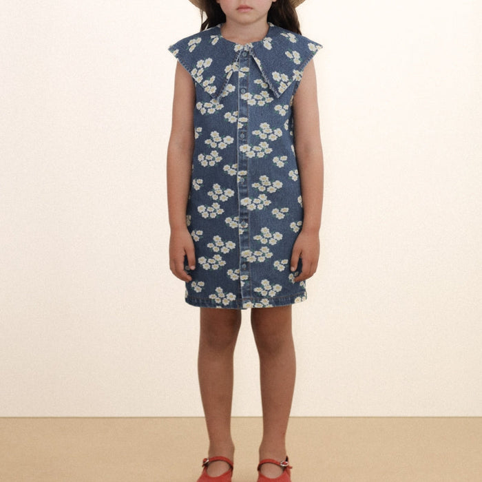Blossoms Denim Dress - KIDS