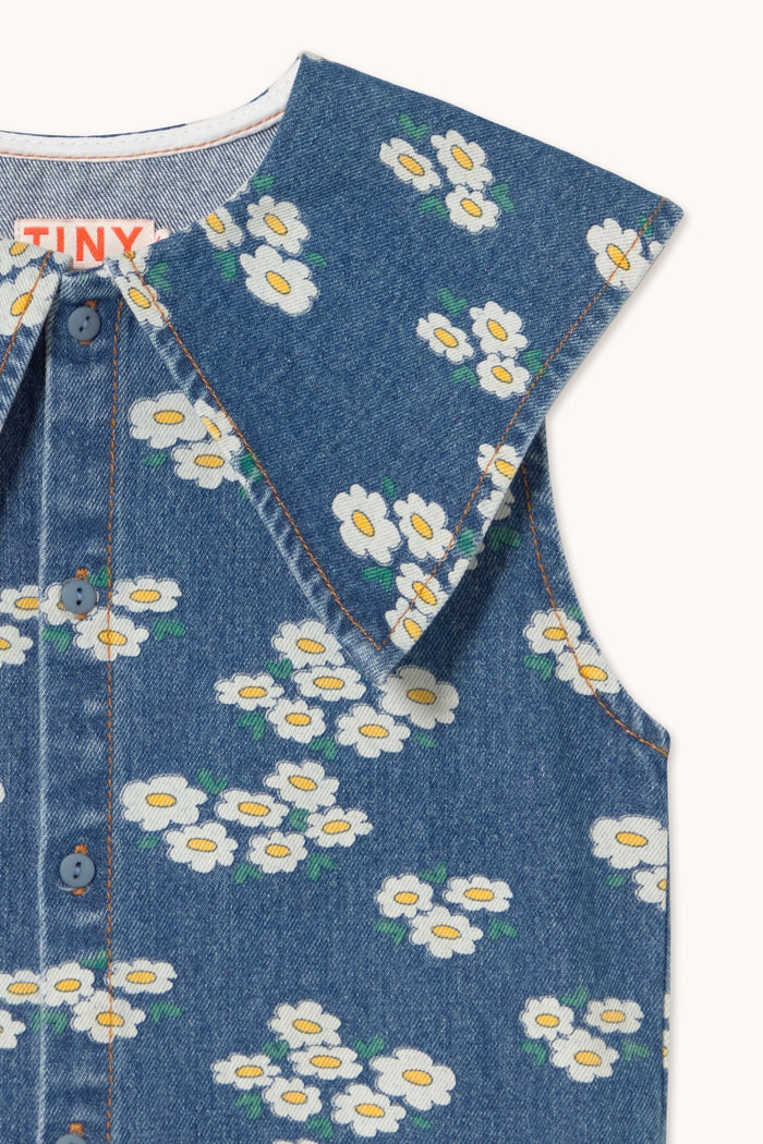 Blossoms Denim Dress - KIDS