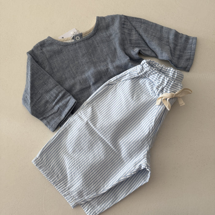 BLUE MELANGE SHIRT - BABY