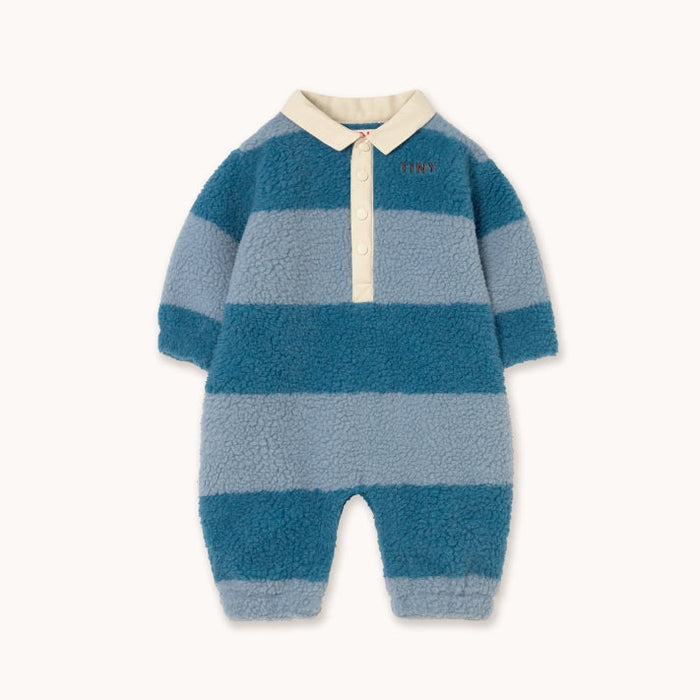 Blue Stripes Sherpa One-Piece - BABY