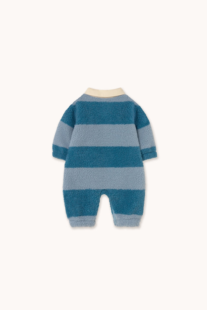 Blue Stripes Sherpa One-Piece - BABY