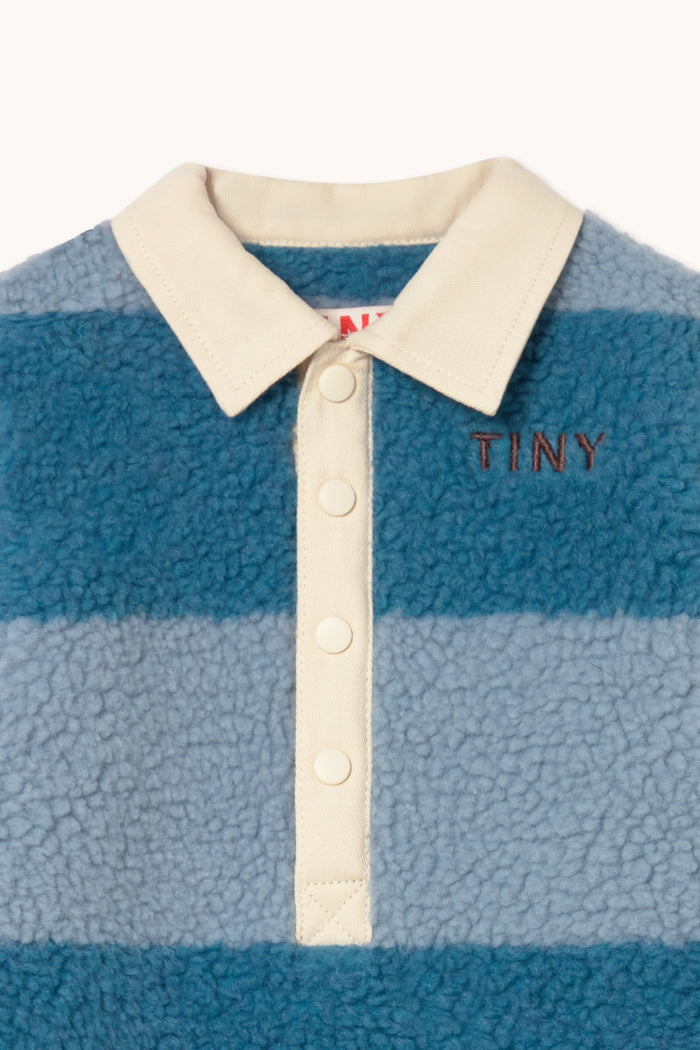 Blue Stripes Sherpa One-Piece - BABY