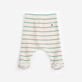 Bobo Choses stripes footed leggings Green - NEWBORN