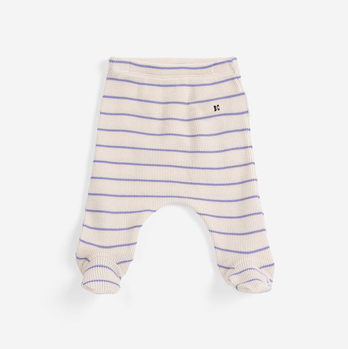 Bobo Choses stripes footed leggings Lila - NEWBORN