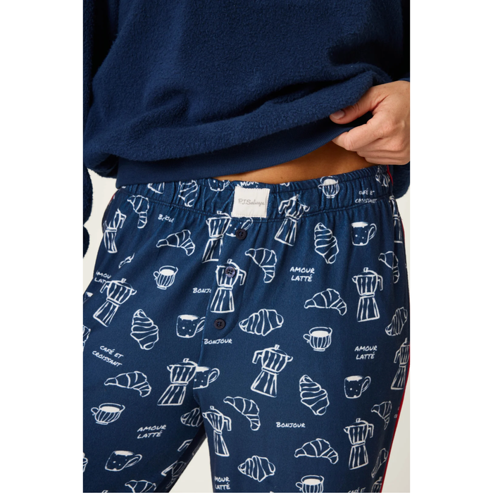 Bonjour Babe French Breakfast Print Pajama Pants