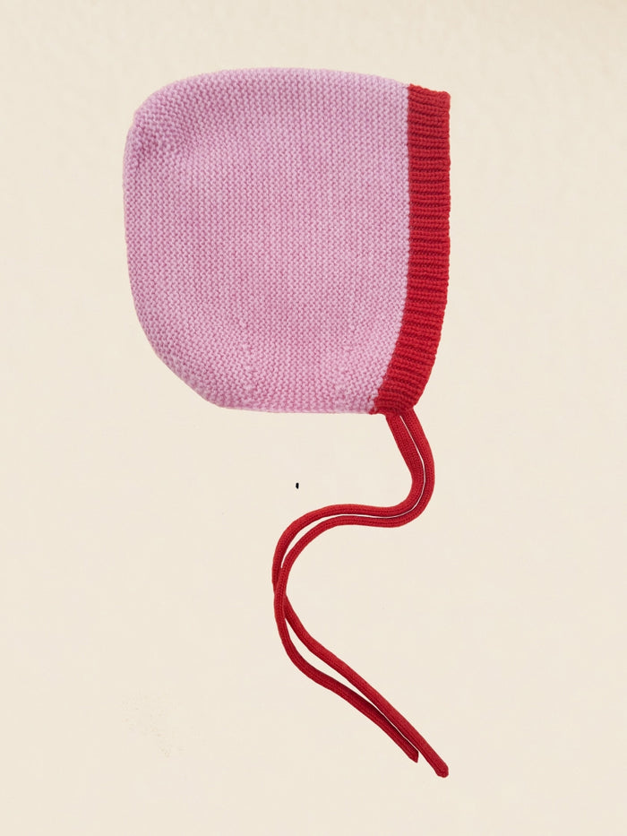 Bonnet Dolly - newborn cotton candy/red