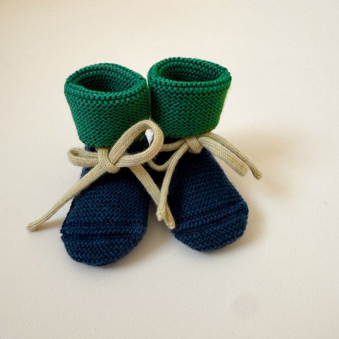 Booties 0-9m - Blue/Grass