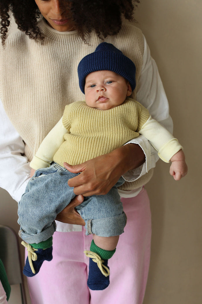 Booties 0-9m - Blue/Grass