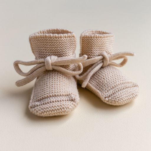 Booties 0-9m - oat