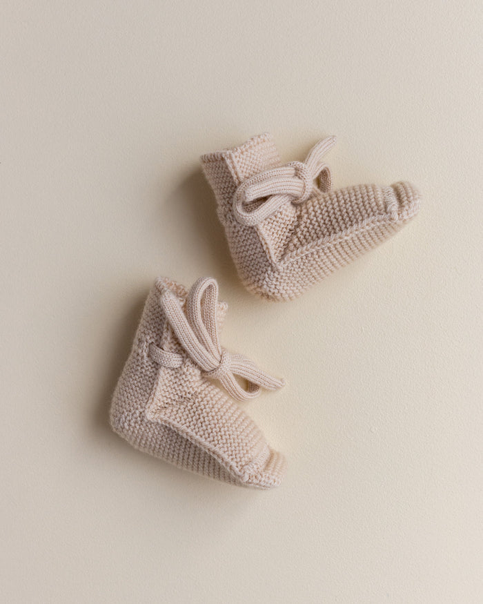 Booties 0-9m - oat