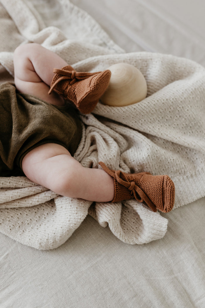 Booties 0-9m - Terracotta