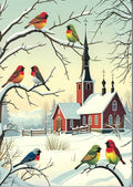 Boxed cards, Church with Birds