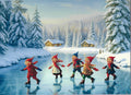 Boxed cards, Skating Children