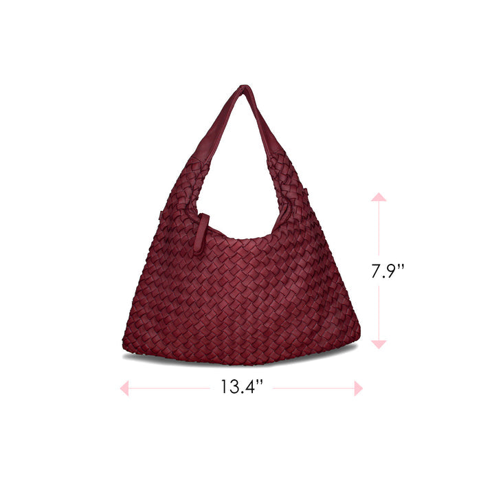 Bronte: Burgundy Weave Leather