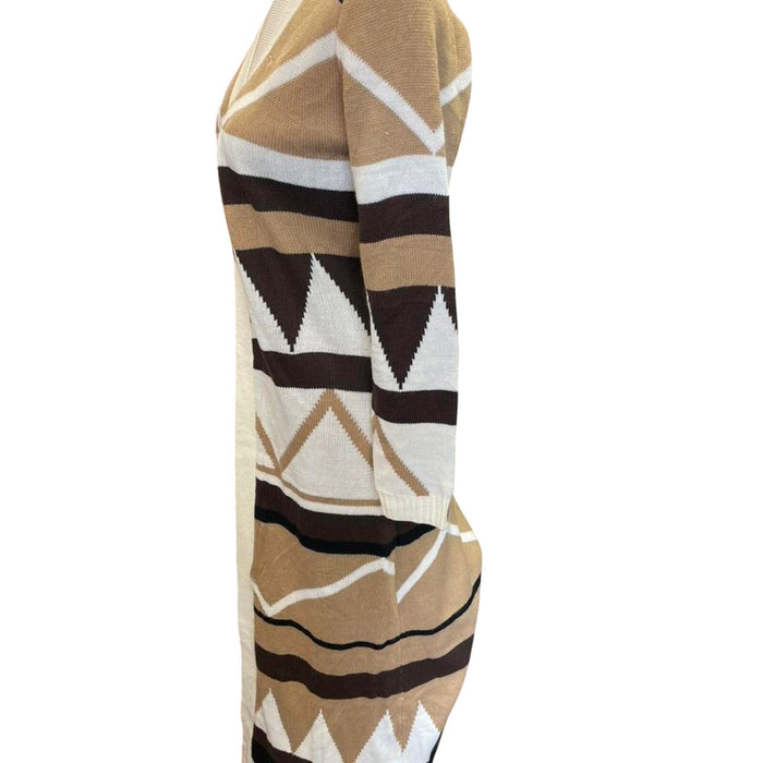 Brown and cream aztec print