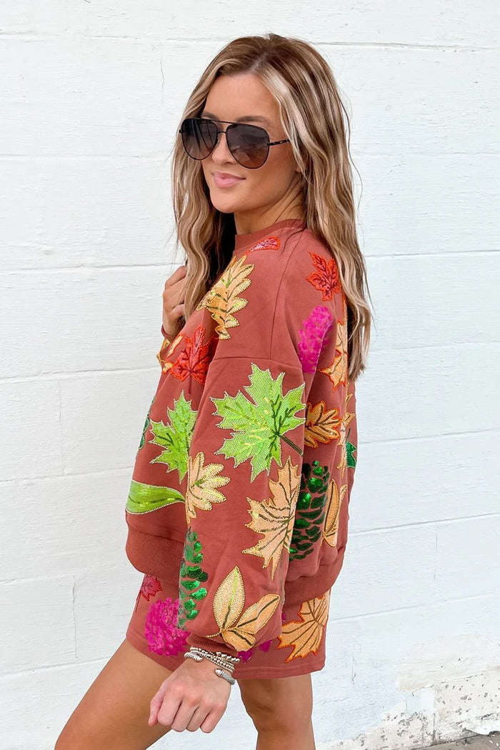 Brown Leaves Fall Sweatshirt