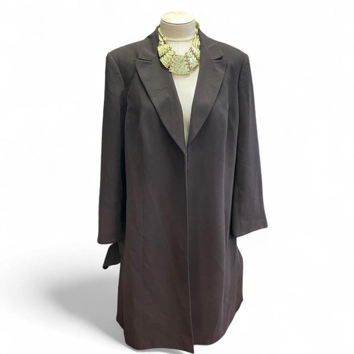 Brown longline coat with a