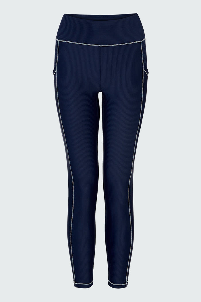 Watskin Brynn Ribbed in Marine Navy shown flat