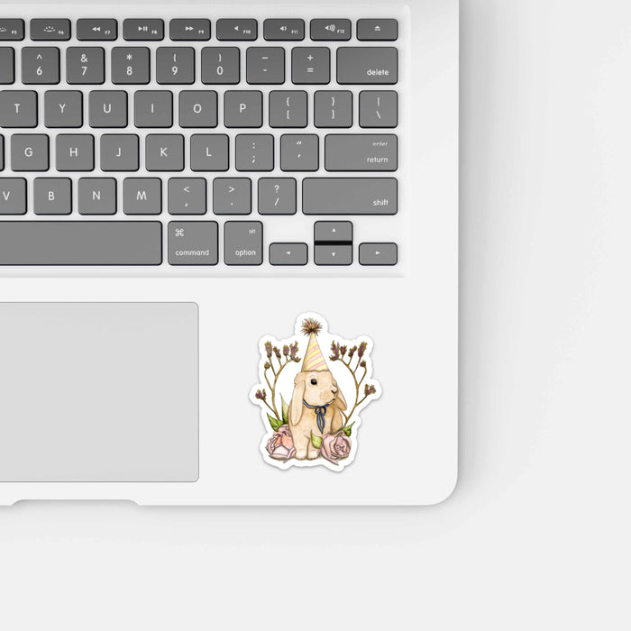 PinkPolish Design Stickers "Bunny Celebration" Vinyl Die Cut Sticker