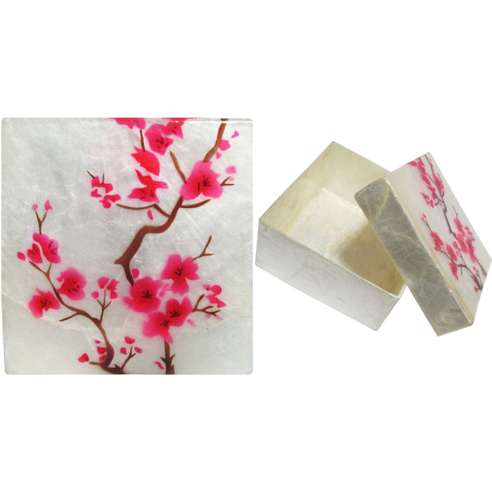 Capiz Shell Trinket Box, ", Cherry Blossom