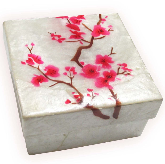Capiz Shell Trinket Box, ", Cherry Blossom