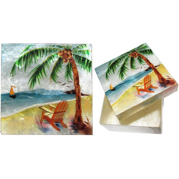 Capiz Shell Trinket Box, ", Beach