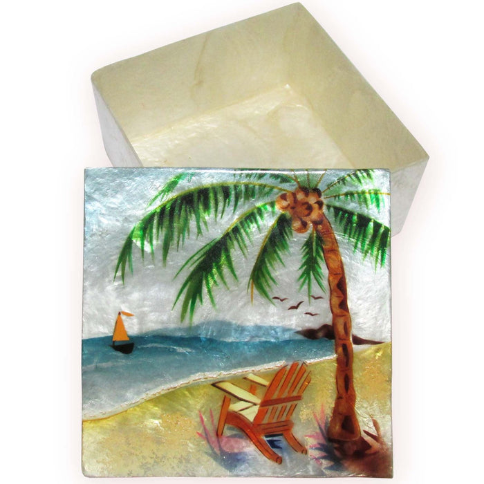 Capiz Shell Trinket Box, ", Beach