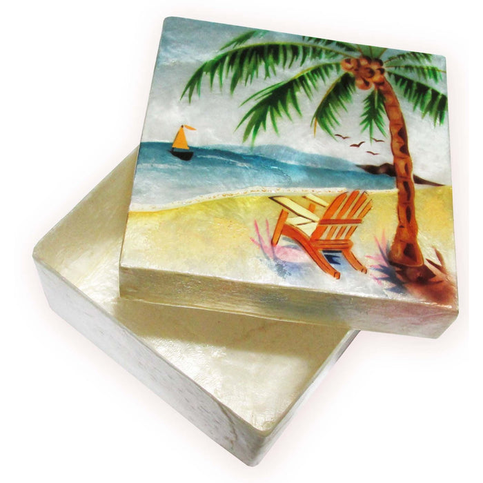 Capiz Shell Trinket Box, ", Beach
