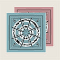 Carriage Circle Blue Double Print Scarf / 90cm