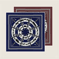 Carriage Circle Navy Double Print Scarf / 90cm