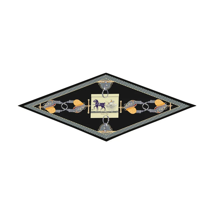 Carriage & Saddle Black Silk Diamond Scarf