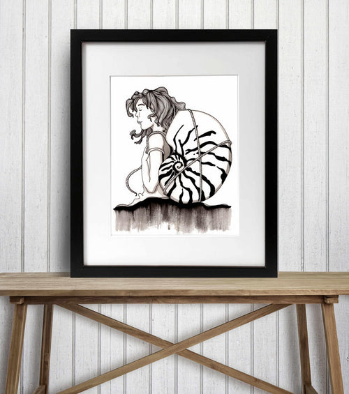 PinkPolish Design Art Prints "Carry On" Ink Drawing: Art Print