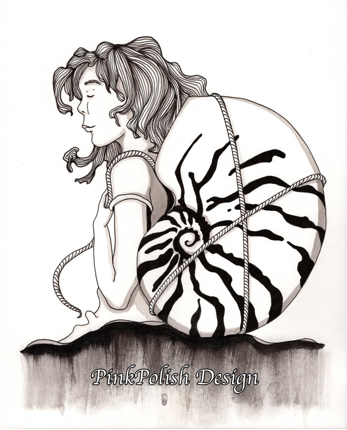 PinkPolish Design Art Prints "Carry On" Ink Drawing: Art Print