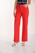 Casual Mid-Rise Wide-Leg Pant (Lust)