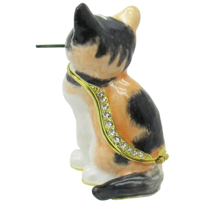 Cat Jeweled Trinket Box Austrian Crystals