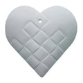 Ceramic heart basket ornament - White