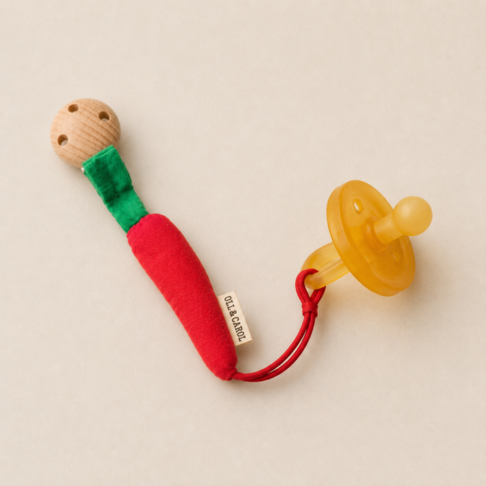 Charly the Chili Pacifier Clip