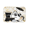 Chic Accessories Bath Mat — Customizable Name, Black & Gold Fashion Design