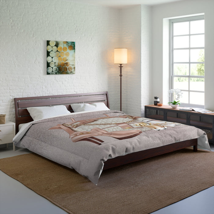 Chic Blush Fashion Accessories Comforter — Designer Handbag & Heels Bedding