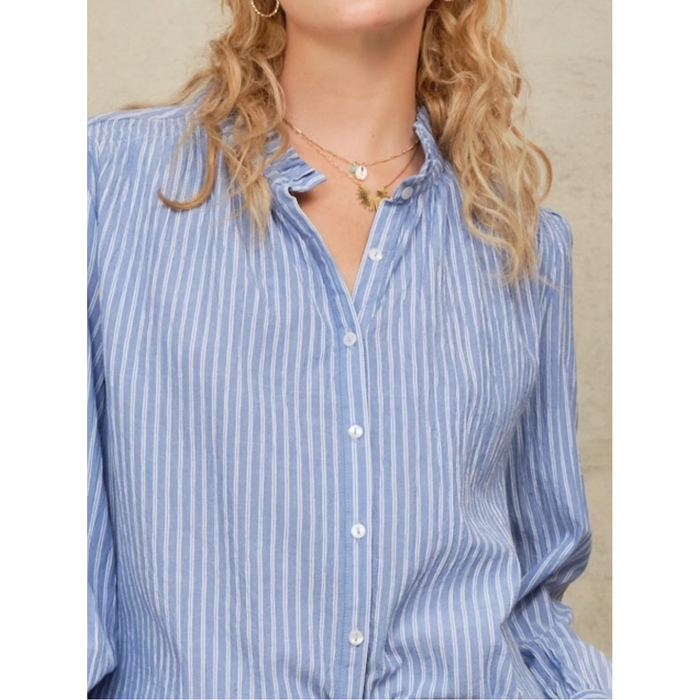 Chrissie Long Sleeve Top in Blue Stripe - Romantiques