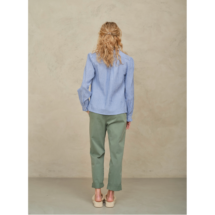 Chrissie Long Sleeve Top in Blue Stripe - Romantiques