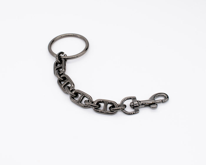 Chunky Chain Collar and Finger Leash in Gunmetal